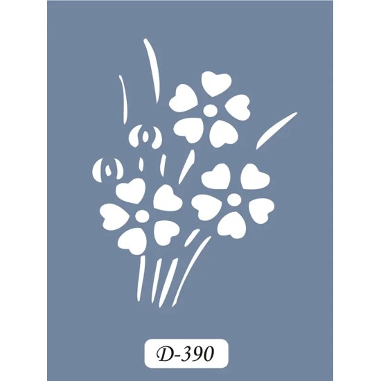 D390 Çiçek Model D Serisi Stencil 15x20cm