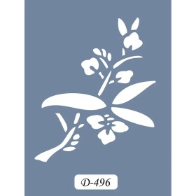 D496 Çiçek Model D Serisi Stencil 15x20cm