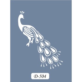 D504 Tavus Kuşu Model D Serisi Stencil 15x20cm
