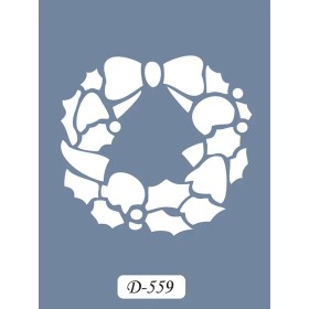 D559 Yılbaşı Çelenk Model D Serisi Stencil 15x20cm