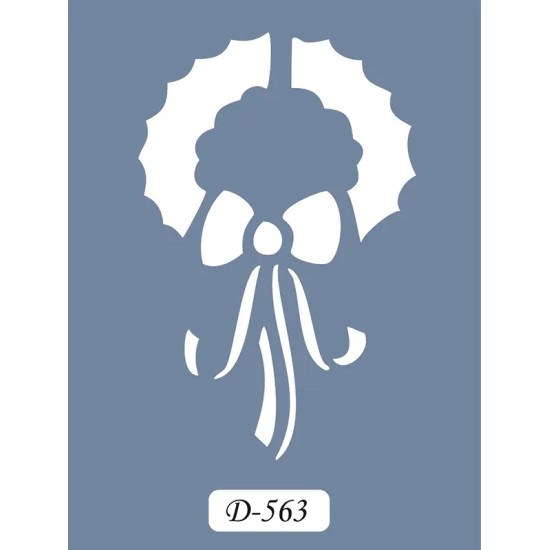D563 Yılbaşı Çelenk Model D Serisi Stencil 15x20cm