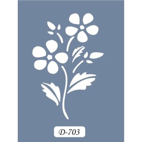 D703 Çiçek Model D Serisi Stencil 15x20cm