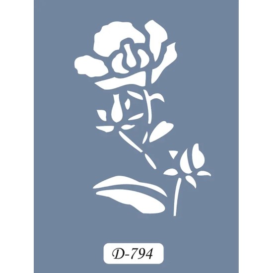 D794 Çiçek Model D Serisi Stencil 15x20cm
