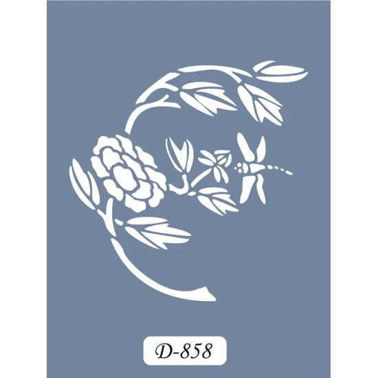 D858 Çiçek Model D Serisi Stencil 15x20cm