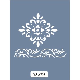 D883 Çiçek Bordür Model D Serisi Stencil 15x20cm