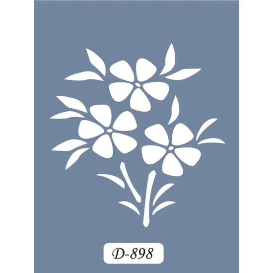 D898 Çiçek Model D Serisi Stencil 15x20cm