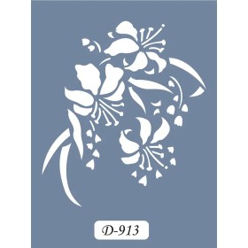 D913 Çiçek Model D Serisi Stencil 15x20cm