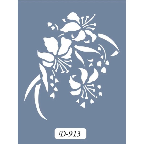 D913 Çiçek Model D Serisi Stencil 15x20cm