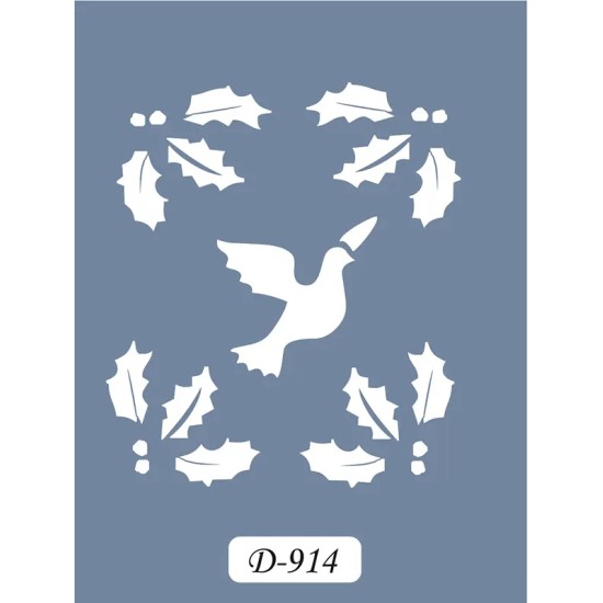 D914 Kuş Model D Serisi Stencil 15x20cm