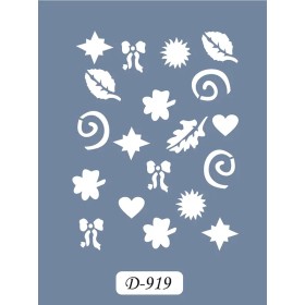 D919 Yaprak Model D Serisi Stencil 15x20cm