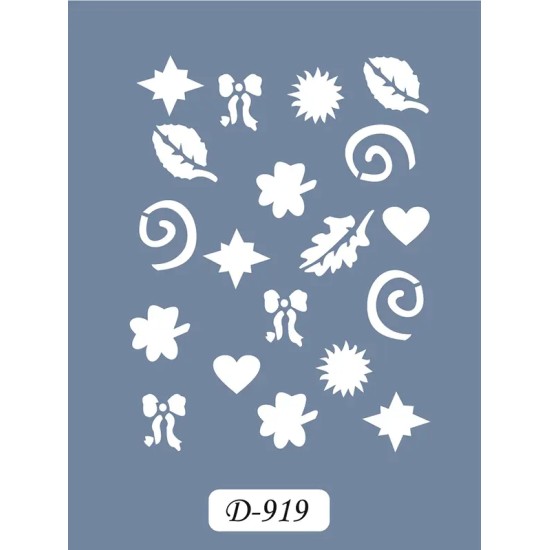 D919 Yaprak Model D Serisi Stencil 15x20cm