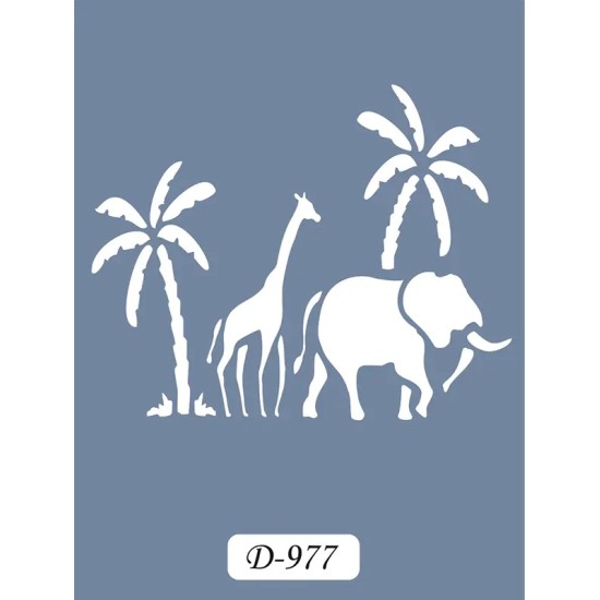 D977 Hayvanlar Model D Serisi Stencil 15x20cm