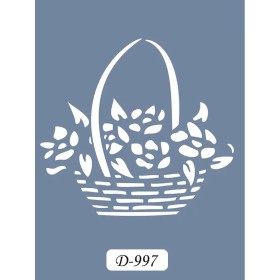 D997 Çiçek Sepeti Model D Serisi Stencil 15x20cm