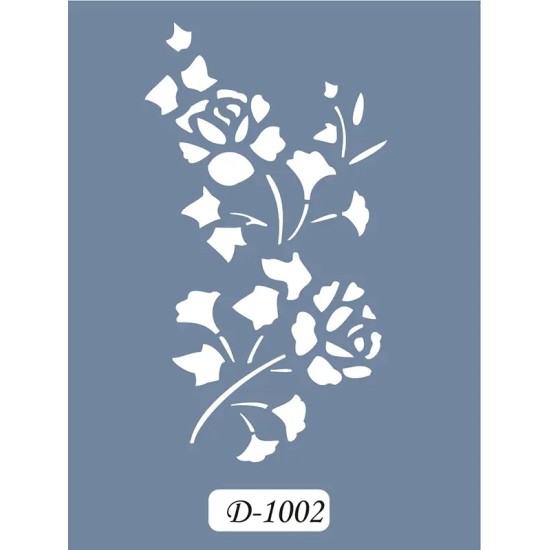 D1002 Gül Model D Serisi Stencil 15x20cm