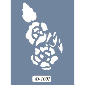 D1007 Çiçek Model D Serisi Stencil 15x20cm