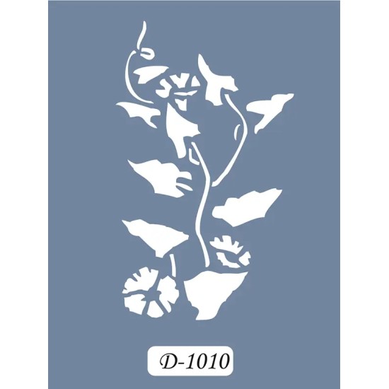 D1010 Çiçek Model D Serisi Stencil 15x20cm