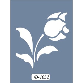 D1032 Çiçek Model D Serisi Stencil 15x20cm