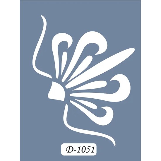 D1051 Çiçek Model D Serisi Stencil 15x20cm