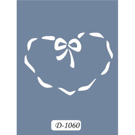 D1060 Fiyonk Kalp Model D Serisi Stencil 15x20cm