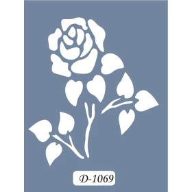 D1069 Gül Model D Serisi Stencil 15x20cm