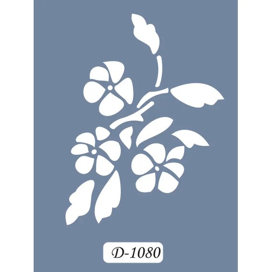 D1080 Çiçek Model D Serisi Stencil 15x20cm