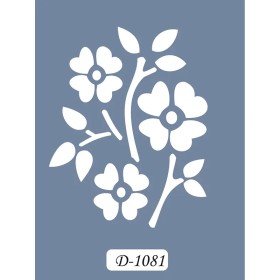 D1081 Çiçek Model D Serisi Stencil 15x20cm
