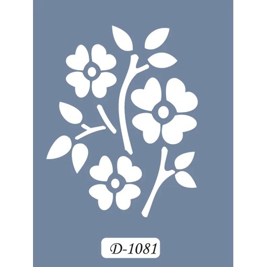 D1081 Çiçek Model D Serisi Stencil 15x20cm