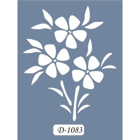 D1083 Çiçek Model D Serisi Stencil 15x20cm