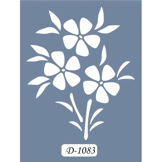 D1083 Çiçek Model D Serisi Stencil 15x20cm