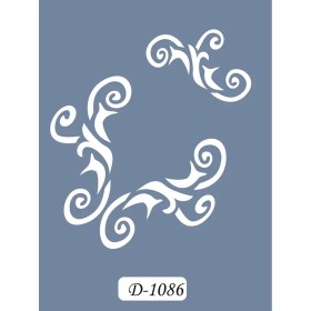 D1086 Göbek Model D Serisi Stencil 15x20cm