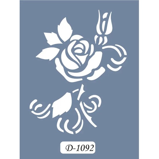 D1092 Gül Model D Serisi Stencil 15x20cm