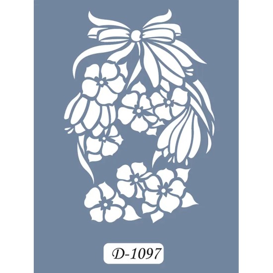 D1097 Çiçek Model D Serisi Stencil 15x20cm