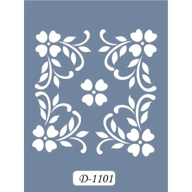 D1101 Çiçek Model D Serisi Stencil 15x20cm