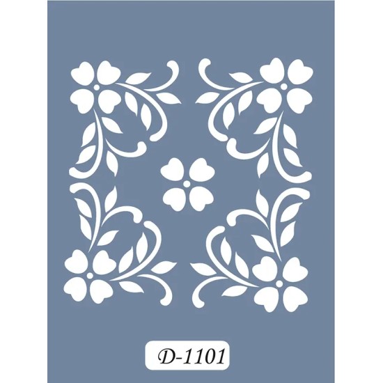 D1101 Çiçek Model D Serisi Stencil 15x20cm