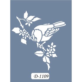 D1109 Kuş Model D Serisi Stencil 15x20cm