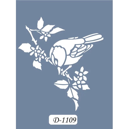 D1109 Kuş Model D Serisi Stencil 15x20cm