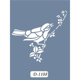 D1108 Kuş Model D Serisi Stencil 15x20cm