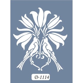 D1114 Kuş Lale Model D Serisi Stencil 15x20cm