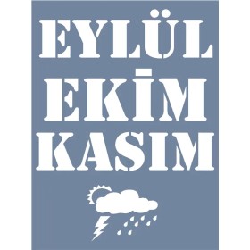 D1043 Mevsim Takvimi Sonbahar Model D Serisi Stencil 15x20cm