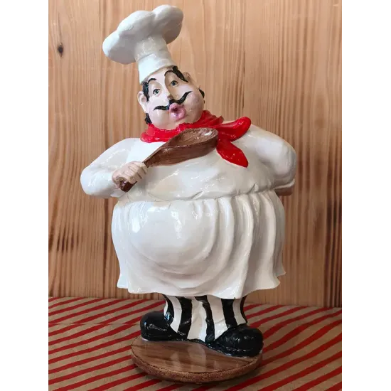 Atölye Tasarımı El Boyaması Dekoratif Aşçı Biblosu - 40 cm