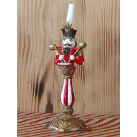 Atölye Tasarımı El Boyaması Nutcracker (Fındıkkıran) Mumluk Şamdan - 26 cm