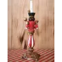 Atölye Tasarımı El Boyaması Nutcracker (Fındıkkıran) Mumluk Şamdan - 26 cm