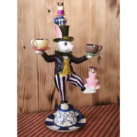 Atölye Tasarımı Alice Çay Saati Tavşanı Dekoratif Biblo - 57 cm