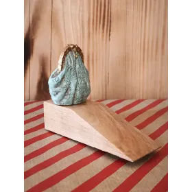 Atölye Tasarımı Vintage Çanta Figürlü Ahşap Kapı Stoperi - 12 cm