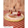Atölye Tasarımı Kartpostal Serisi Çay Fincanı Desenli Aplike Tepsi - 29,5 cm