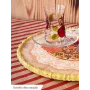 Atölye Tasarımı Kartpostal Serisi Çay Fincanı Desenli Aplike Tepsi - 29,5 cm