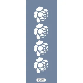K10 6x20 Bordür Model Çiçek Stencil