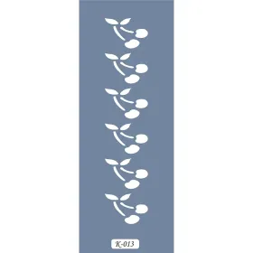 K13 6x20 Bordür Model Yaprak Desen Stencil