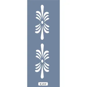 K18 6x20 Bordür Model Dekoratif Çiçek Stencil