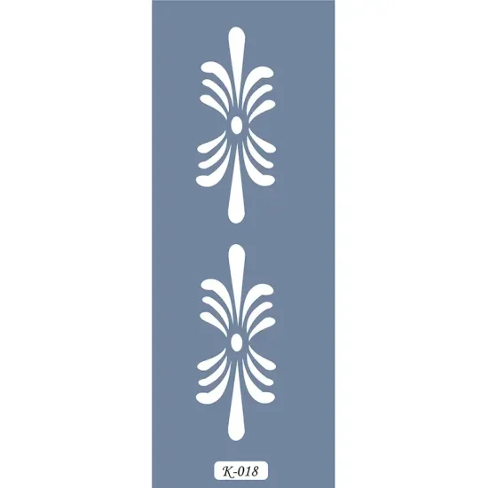 K18 6x20 Bordür Model Dekoratif Çiçek Stencil